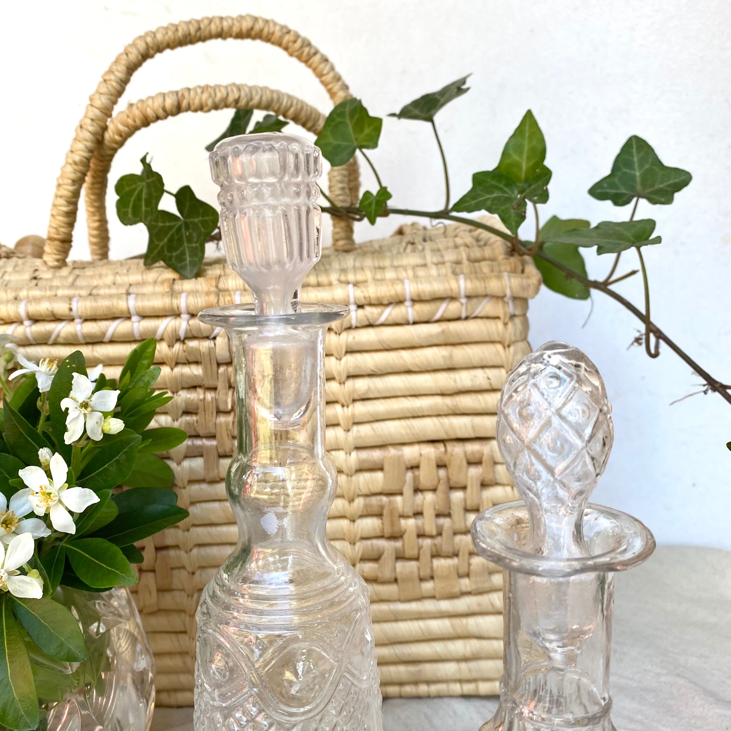 Antique glass carafes