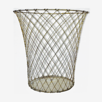 Gold metal lattice basket  1950