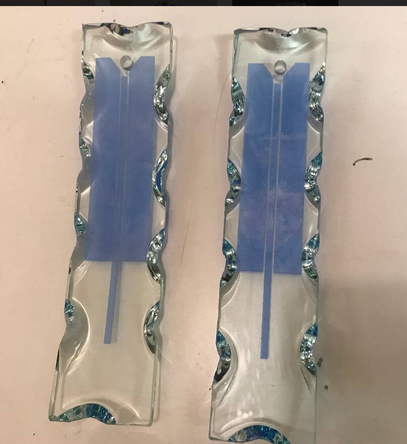 Midcentury Glass Blue Light Pendant 1970’s