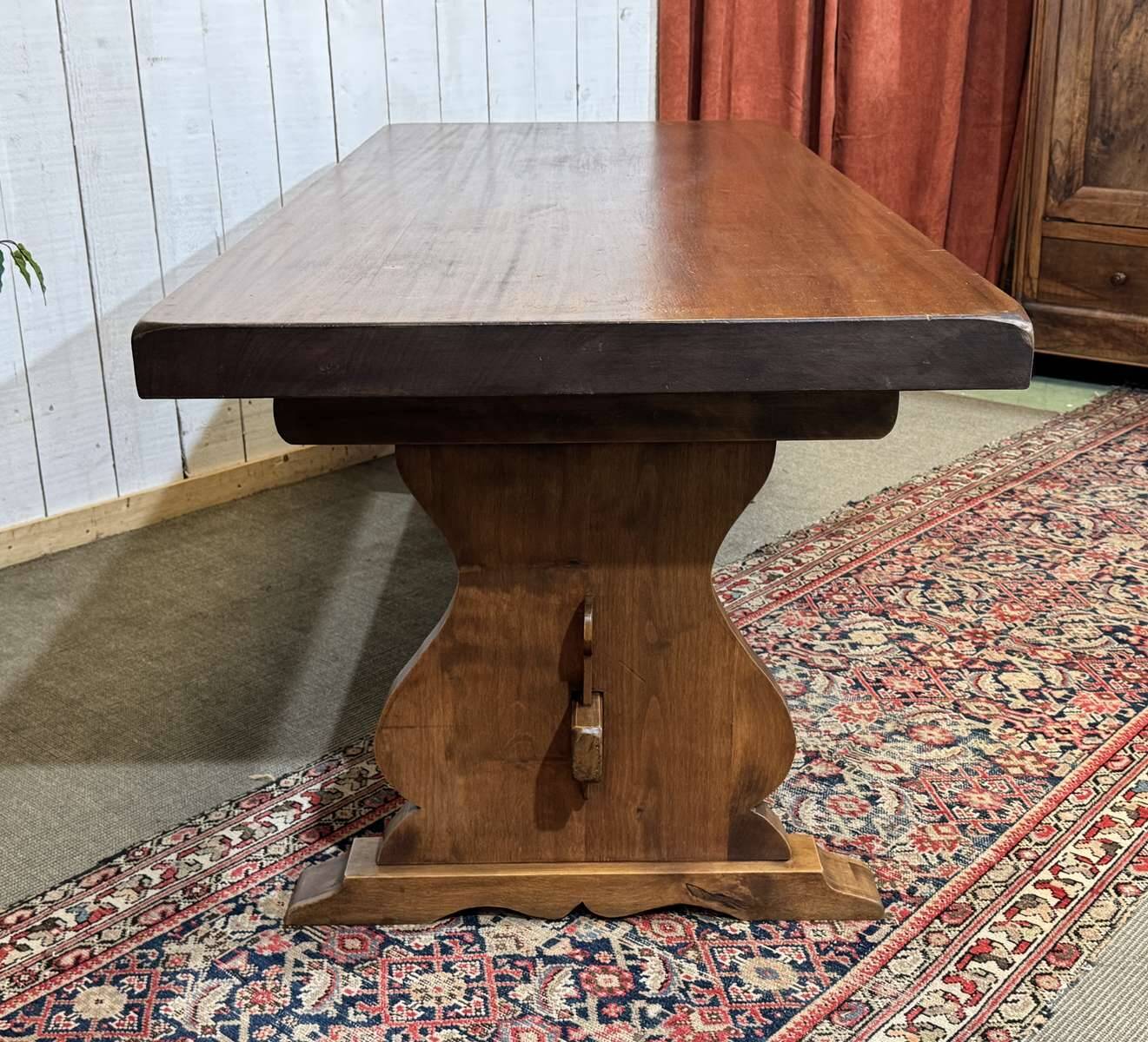1970s mahogany monastery table - L=2m W=80cm H=75cm
