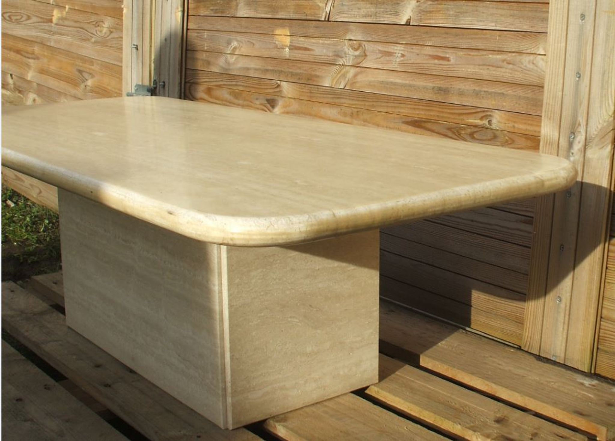 Travertine coffee table