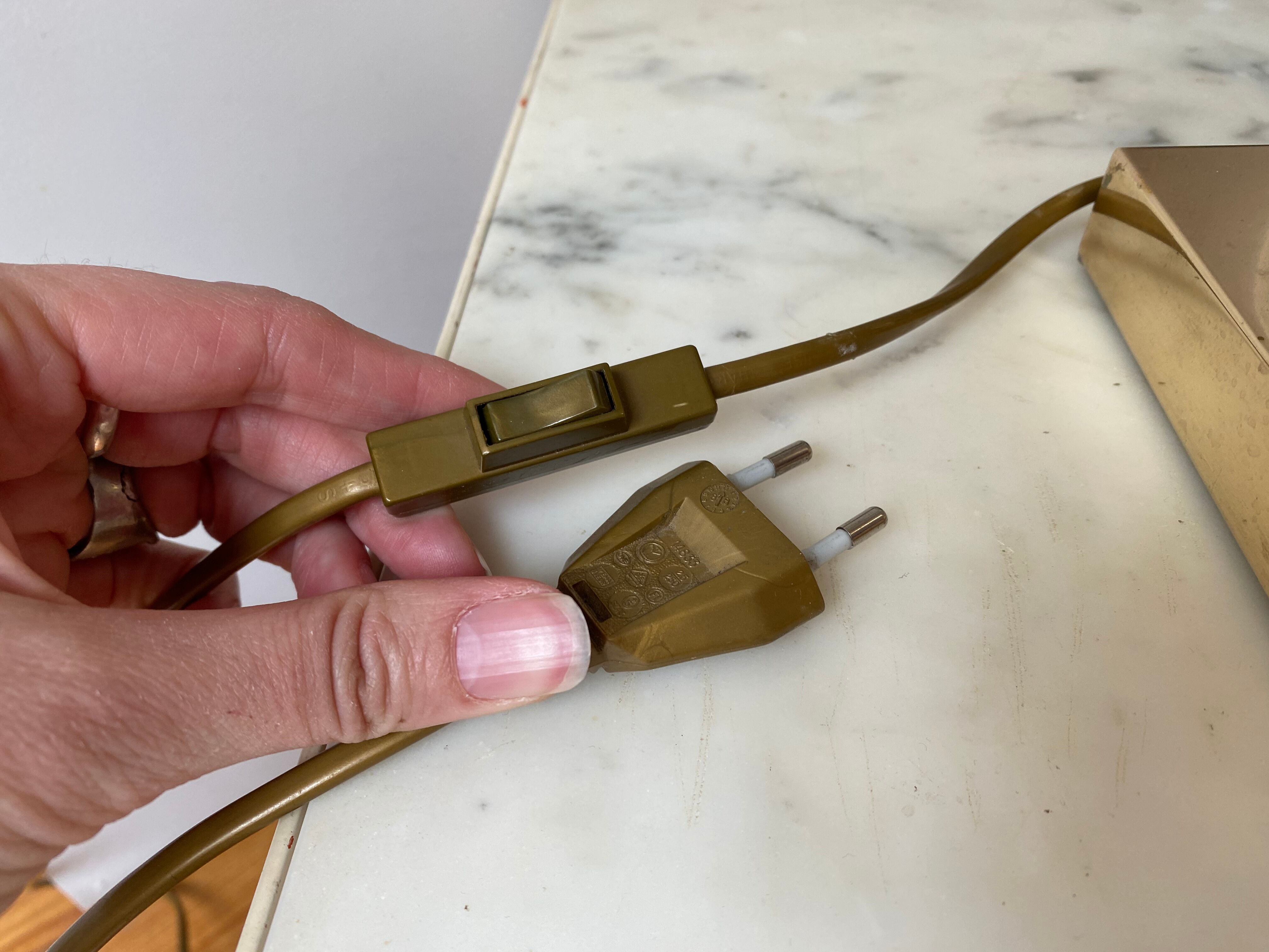 Brass column lamp neoclassical style 60s vintage