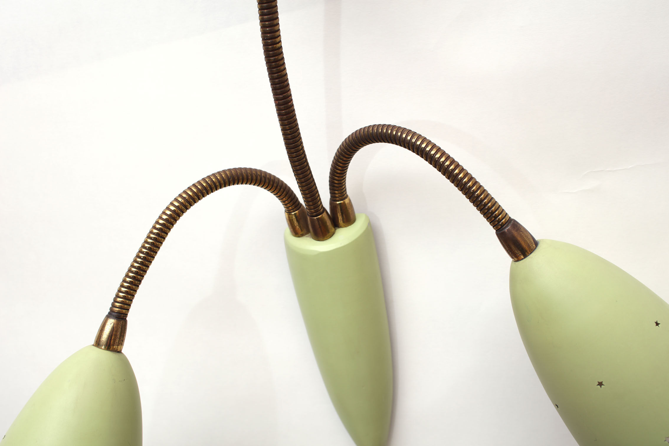 Italian wall lamp in green, for 3 bulbs 1950