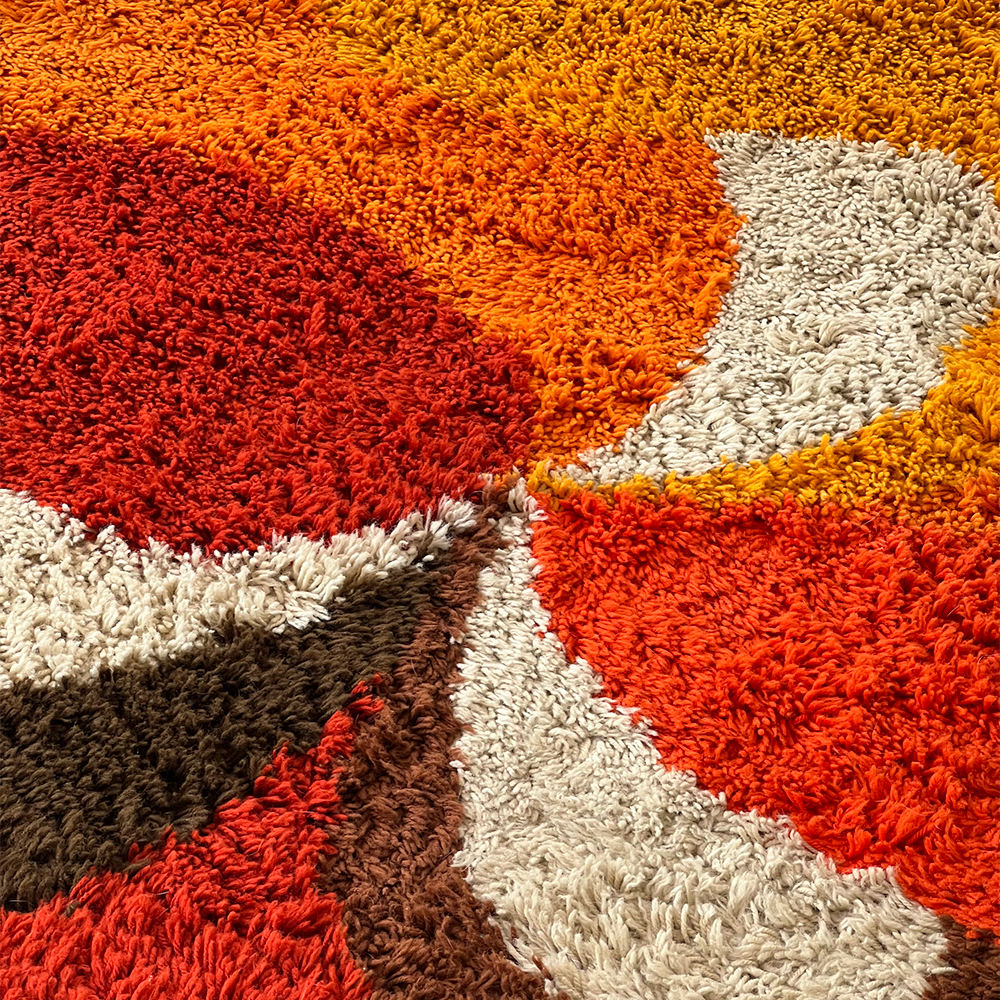 Psychedelic "Rya" carpet from Desso, Netherlands 70s.