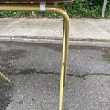 Scandinavian folding serving trolley in rosewood and gilded steel 1980