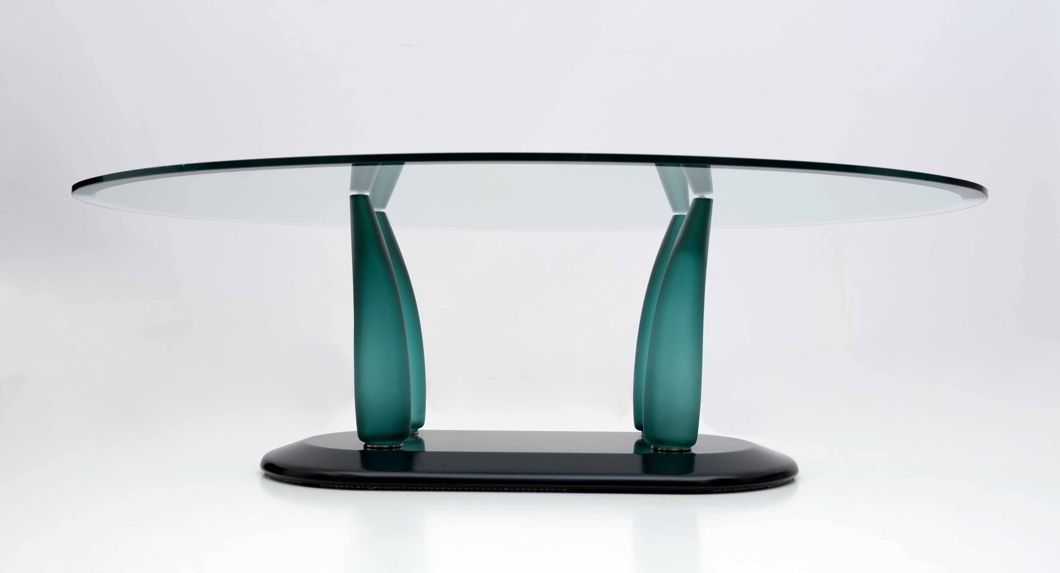 Vintage Italian Murano Glass Coffee Table by Seguso, 1989