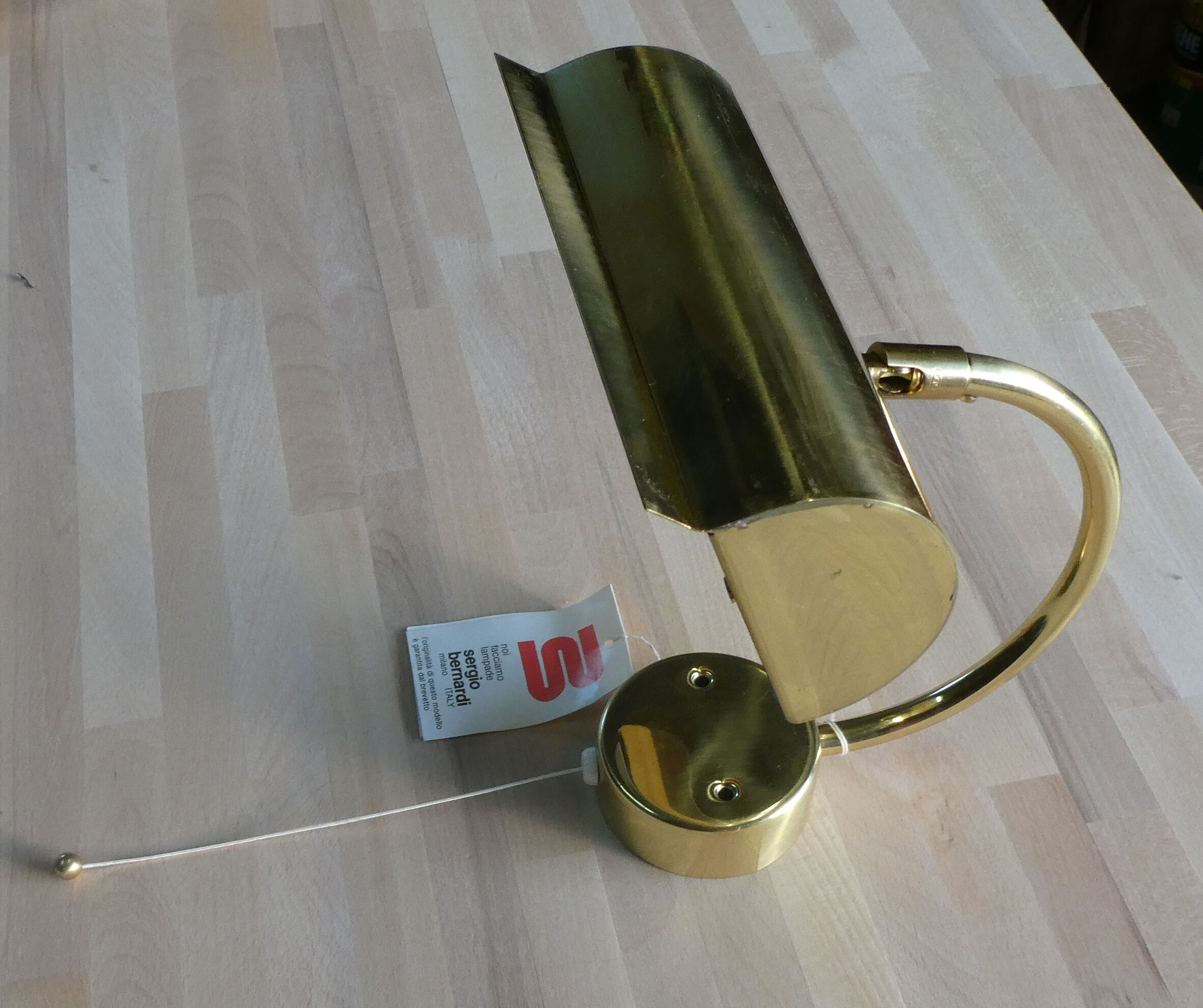 Design golden wall lamp by Sergio Bernardi - Italy