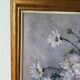 Large hydrangea painting with gilded wooden frame