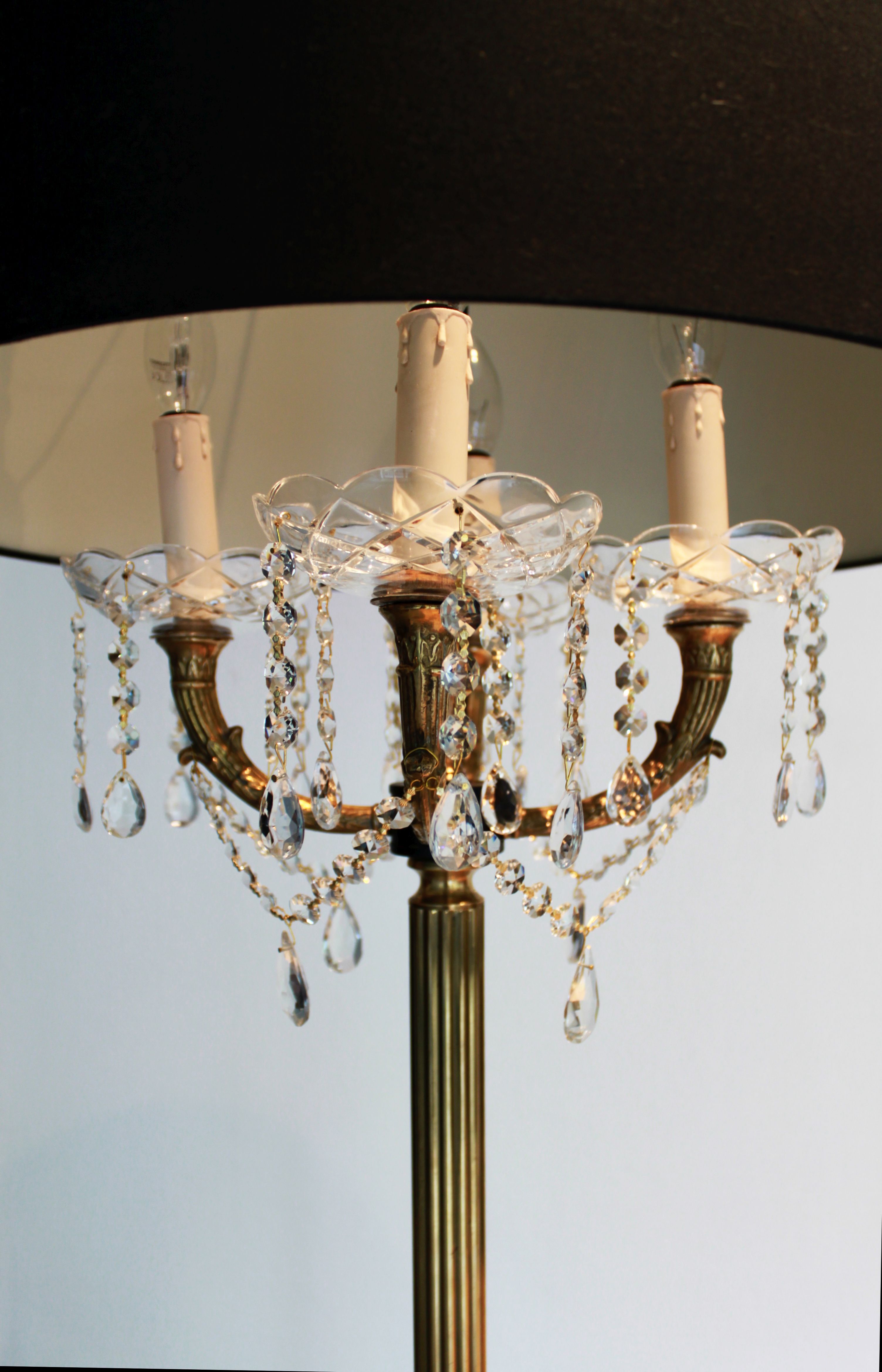 Lampadaire Napoléon à pampilles