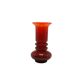 Mid-century modern vase, red glass, by L. Fiedorowicz, Poland, 1970s