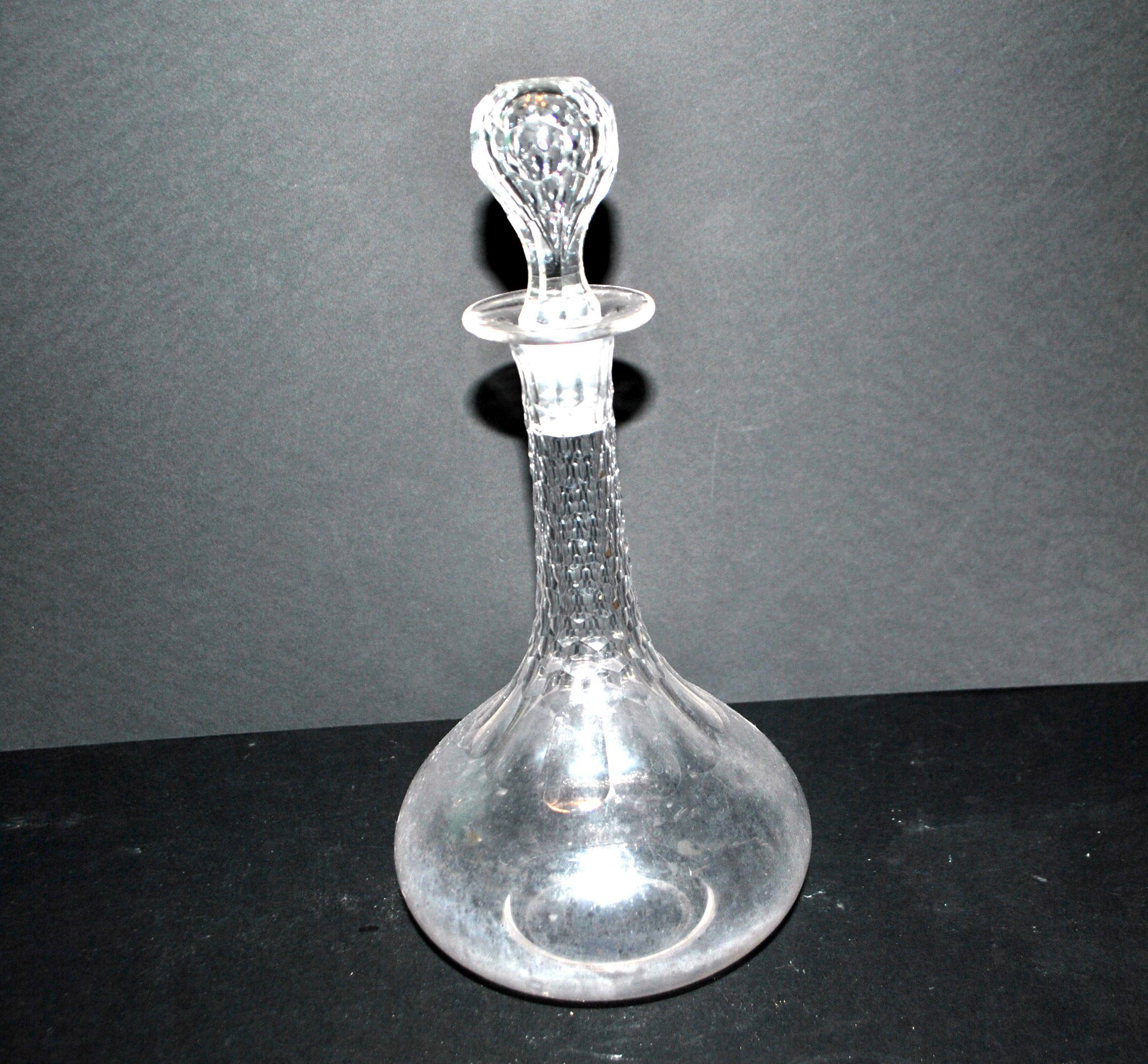 Baccarat tortoiseshell cut crystal carafe H29cm