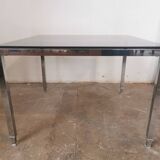 Chrome and glass coffee table 1970 Neoclassical style