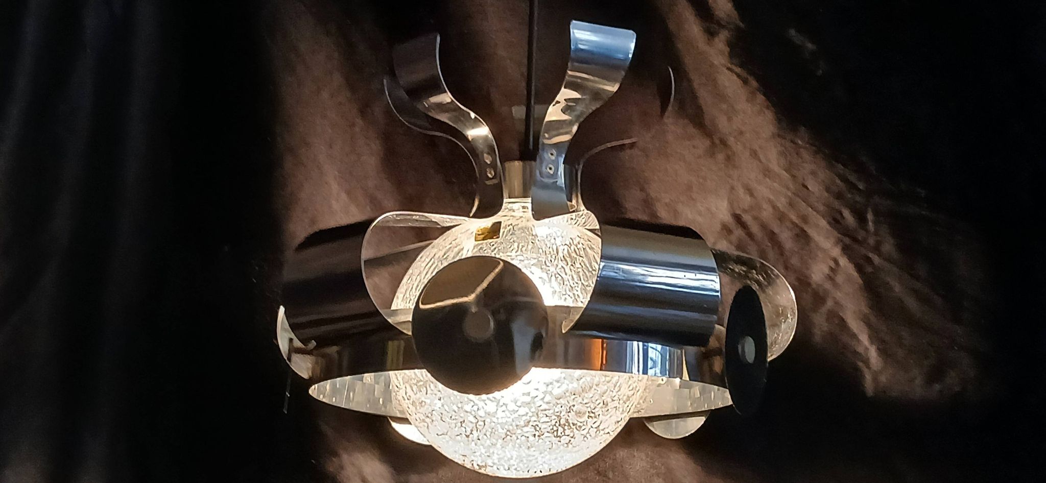 Lustre chrome  italien Space Art 70