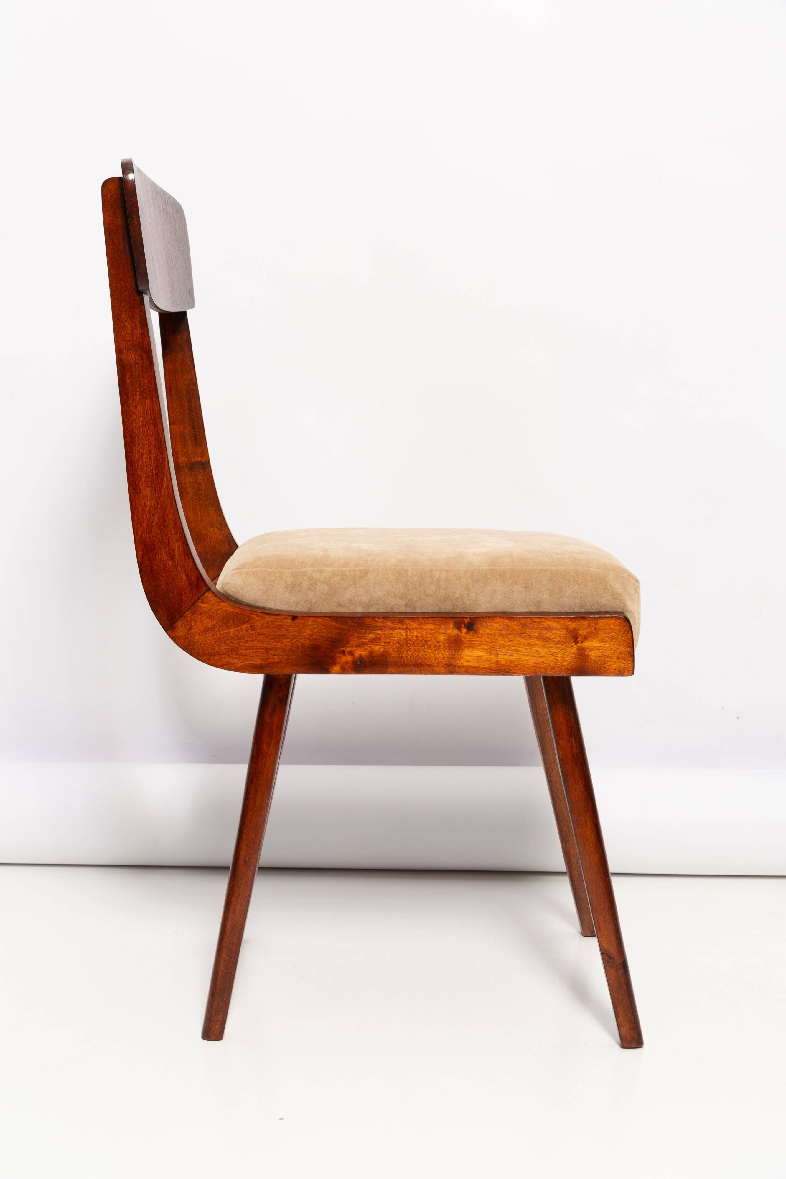 Mid-Century Gazelle beige chair in wood, Europe, 1960s