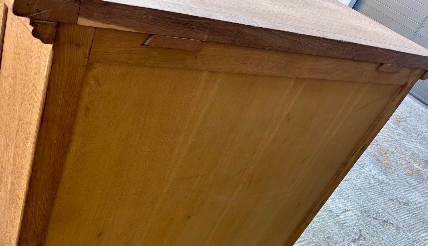 Solid oak buffet – Spanish brutalist style, 1960s