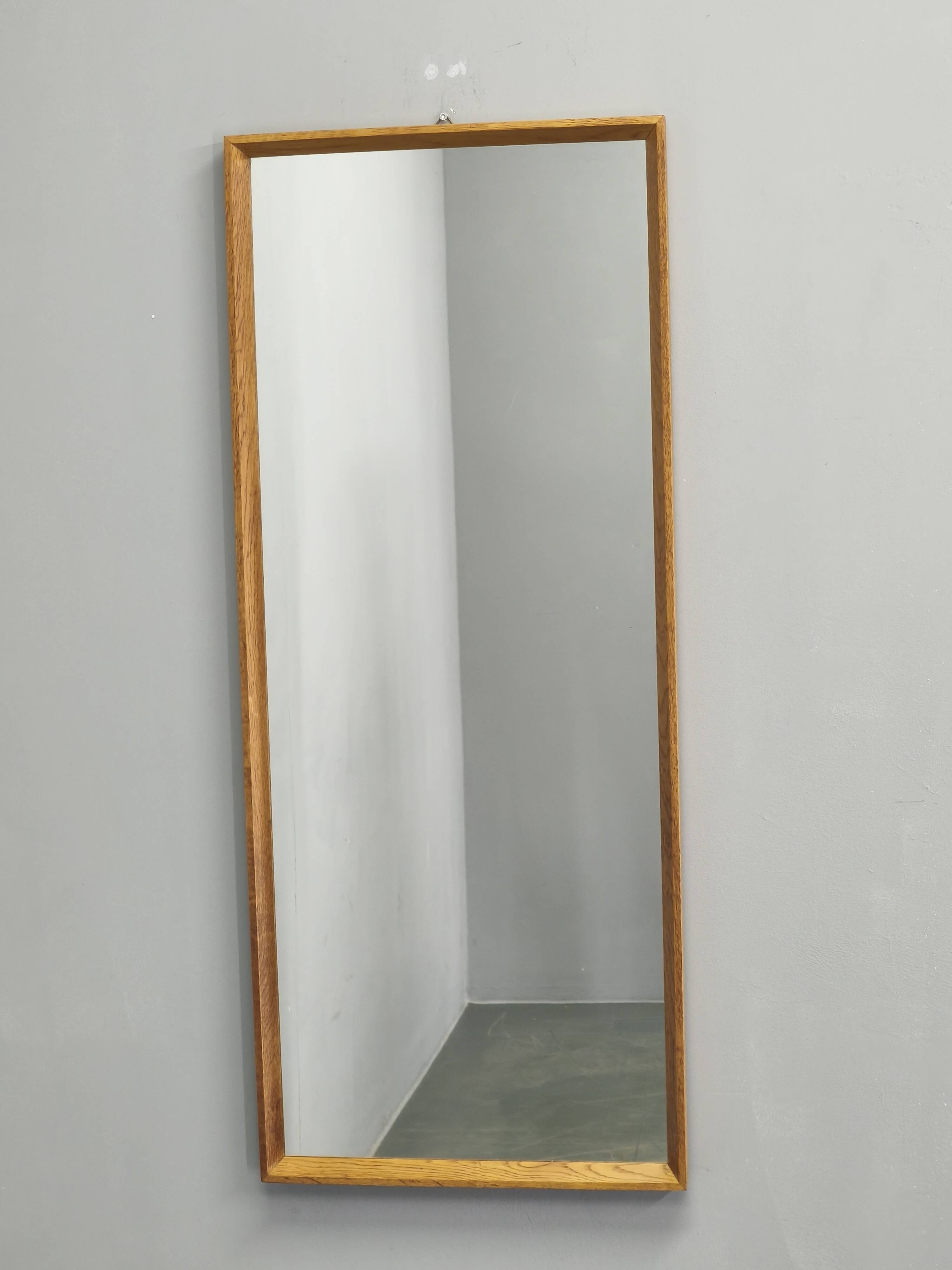Danish Wall Mirror in Oak from the Mid-Century, 1960s