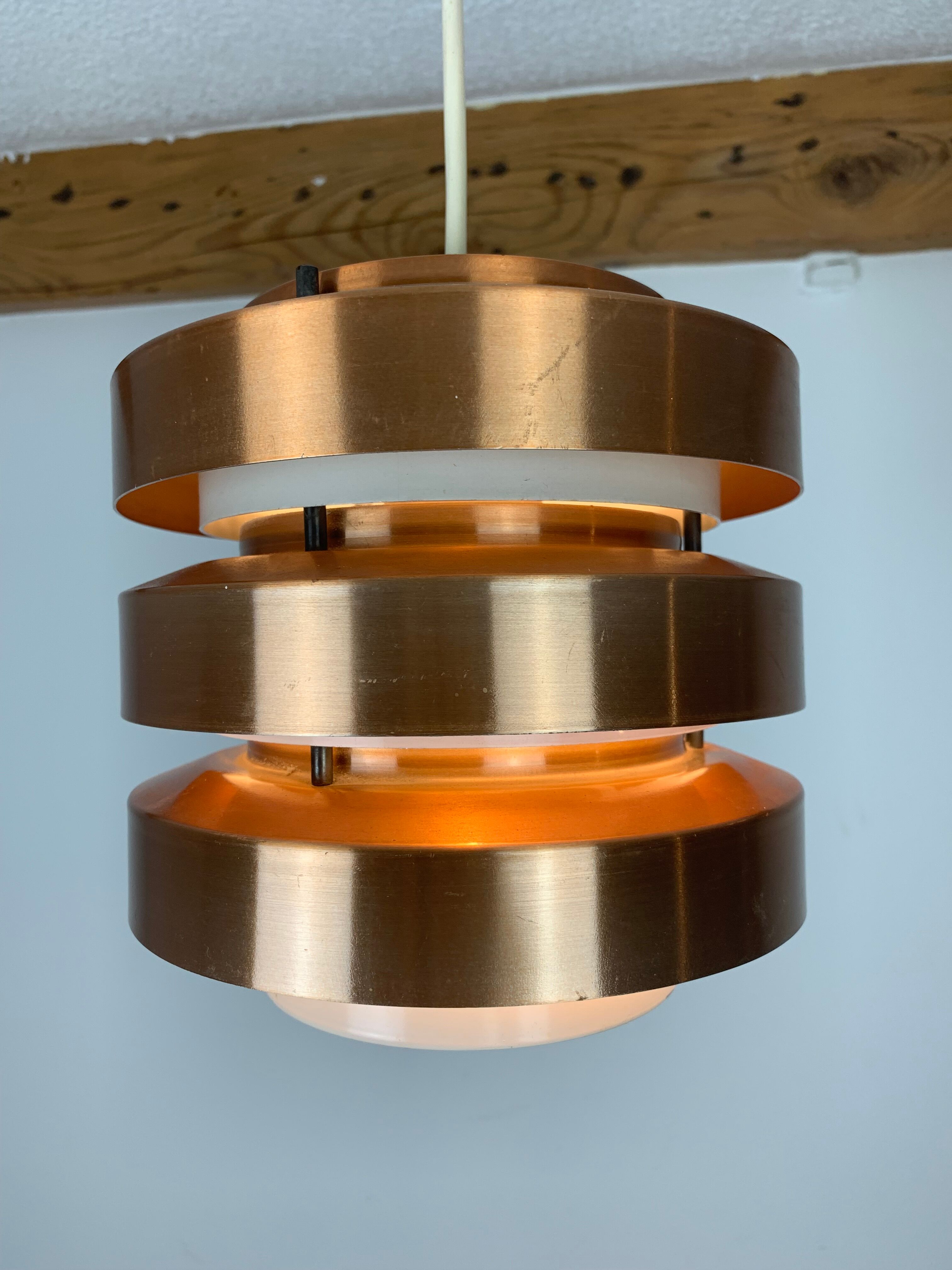 Scandinavian copper pendant lamp by MetallDrucker 60s