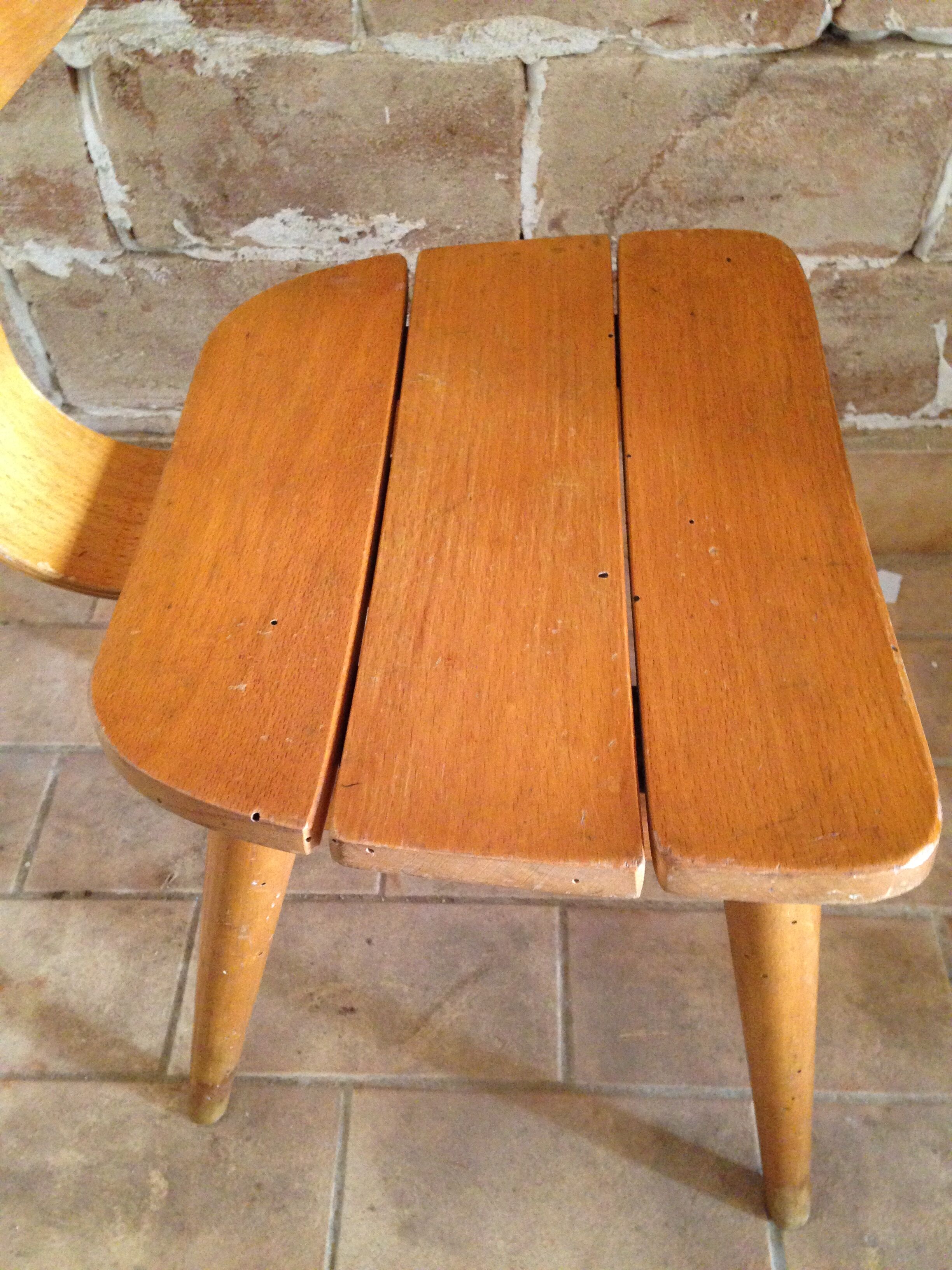 Children's chair Baumann a blades and curved wood Edition 1956