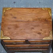 Vintage Military Campaign Brass Bedside Tables, Set of 2