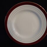 Round serving platter in opaque porcelain, digoin sarreguemines pasteur
