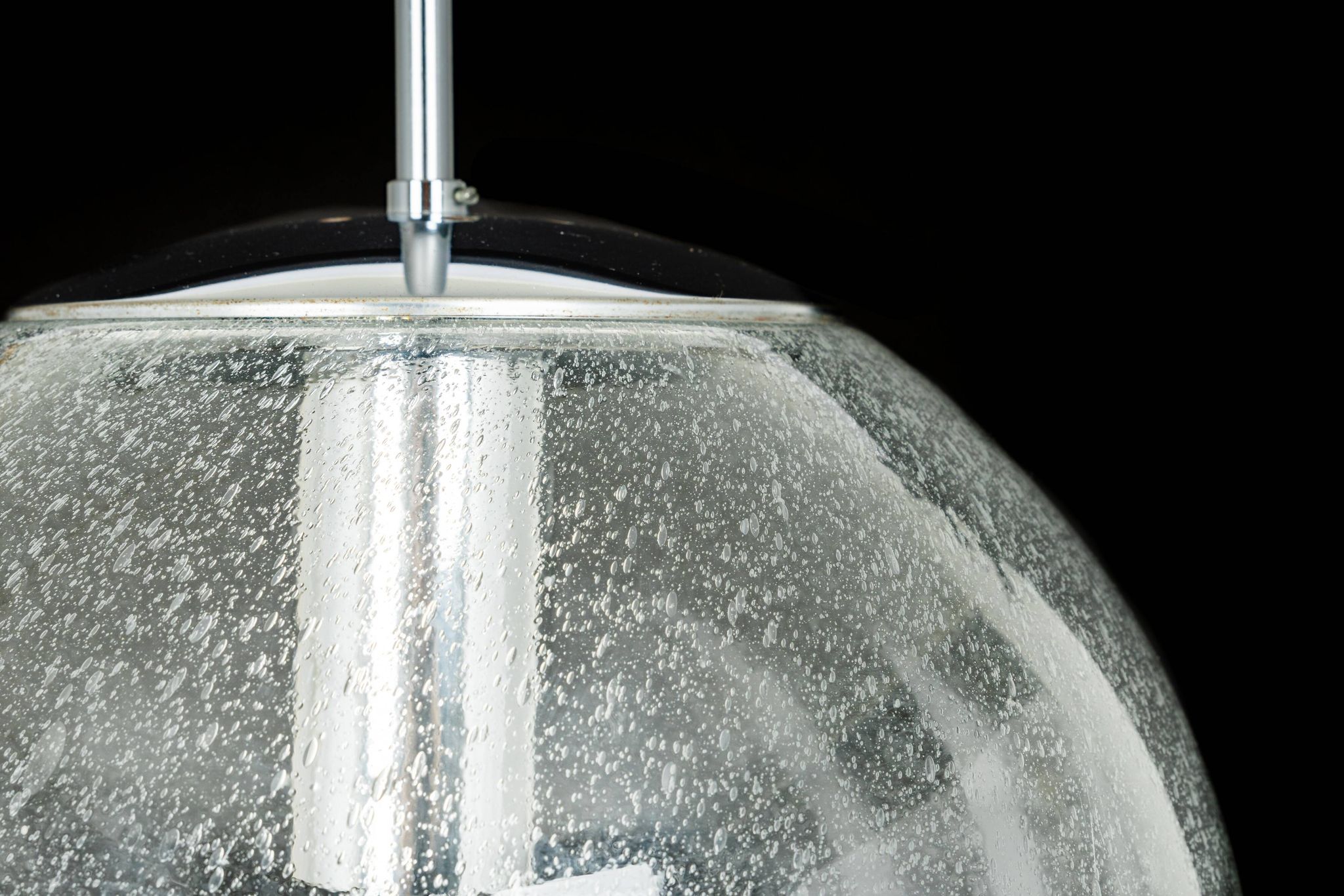 Limburg chrome pendant with clear glass ball, Germany, 1970s