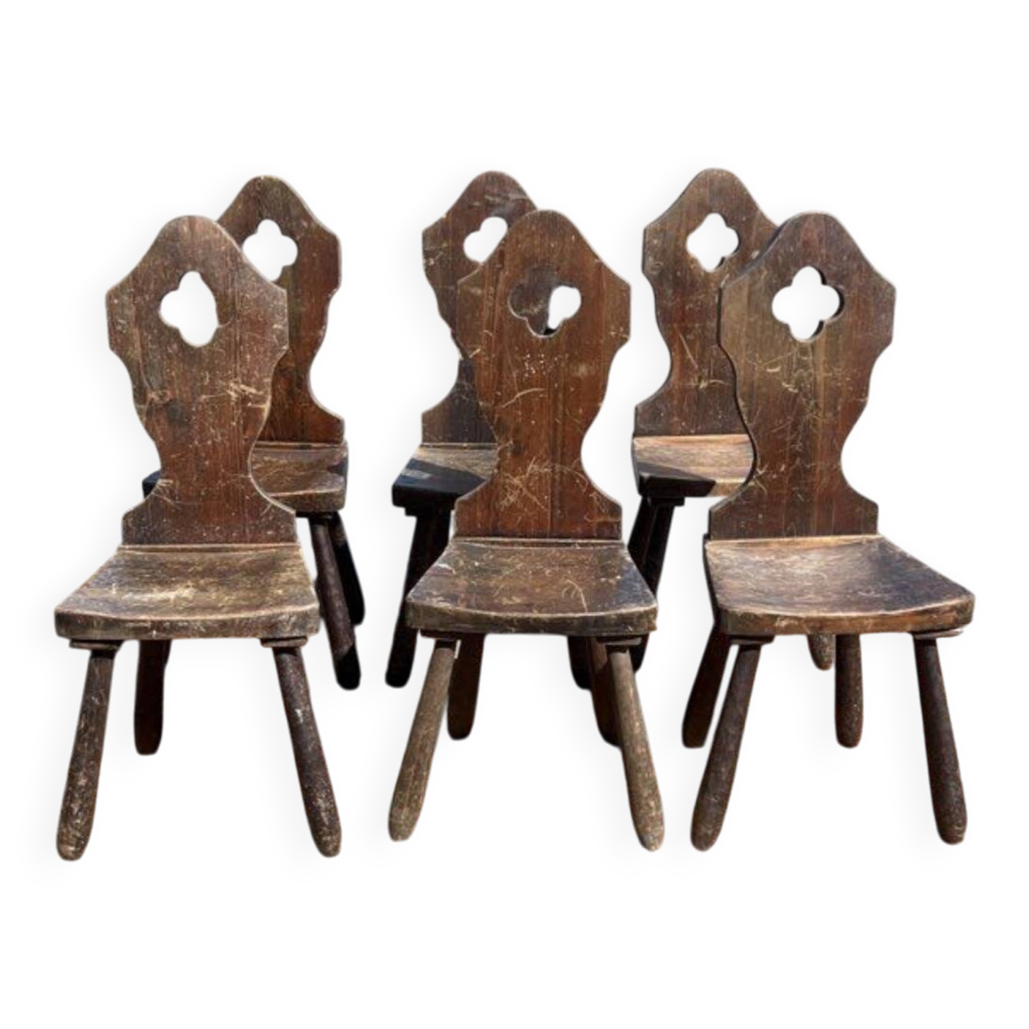 Lot 6 chaises brutalisées campagne montagne