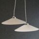Set of 2 white opaline pendant lights with b22 socket and chrome socket cover