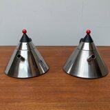 Postmodern Japanese kettle in stainless steel, set of 2