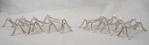 Christofle Printania model, Art Nouveau, 12 silver-plated knife rests.