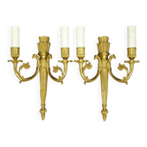 Paire d'appliques, carquois et têtes d'aigle, style Louis XVI - bronze doré