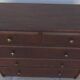 Antique chest of drawers from the 50s with 5 curved drawers, vintage old-style assembly and brass knobs