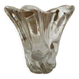 Crystal tulip vase sign Daume France