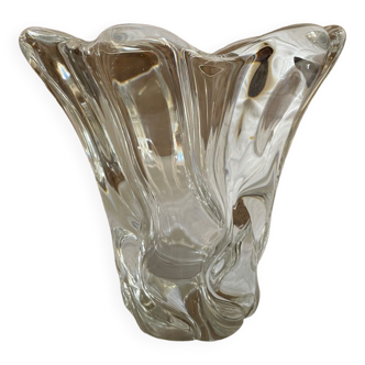 Vase tulipe en cristal signe Daume France