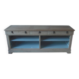crafted dresser in raw solid wood.