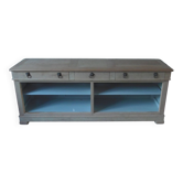 crafted dresser in raw solid wood.