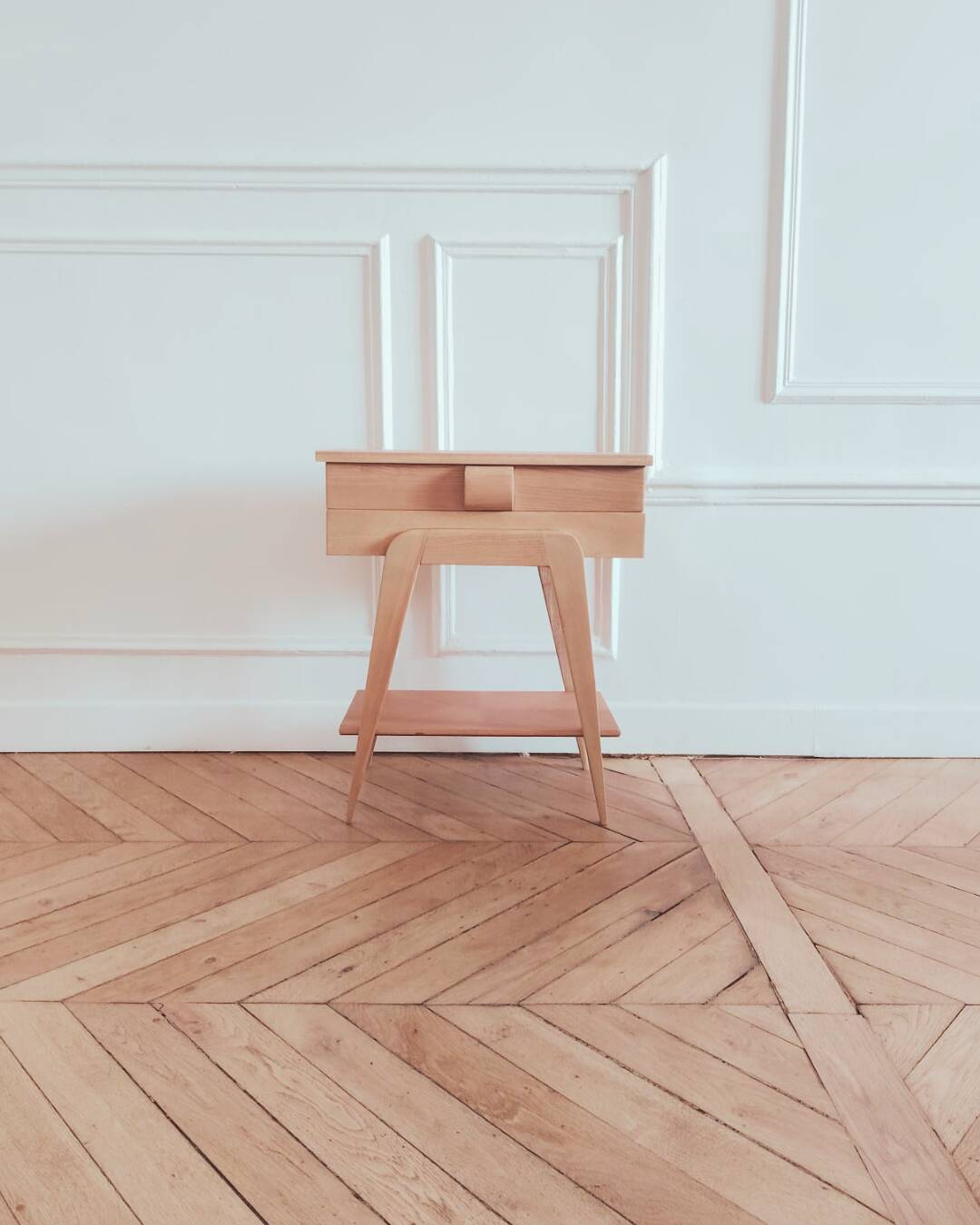 Worker/ Renovated vintage Scandinavian bedside table, 1950s-60s