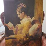 Old Table "The Reader" – Oil on Canvas – 18th Century Style