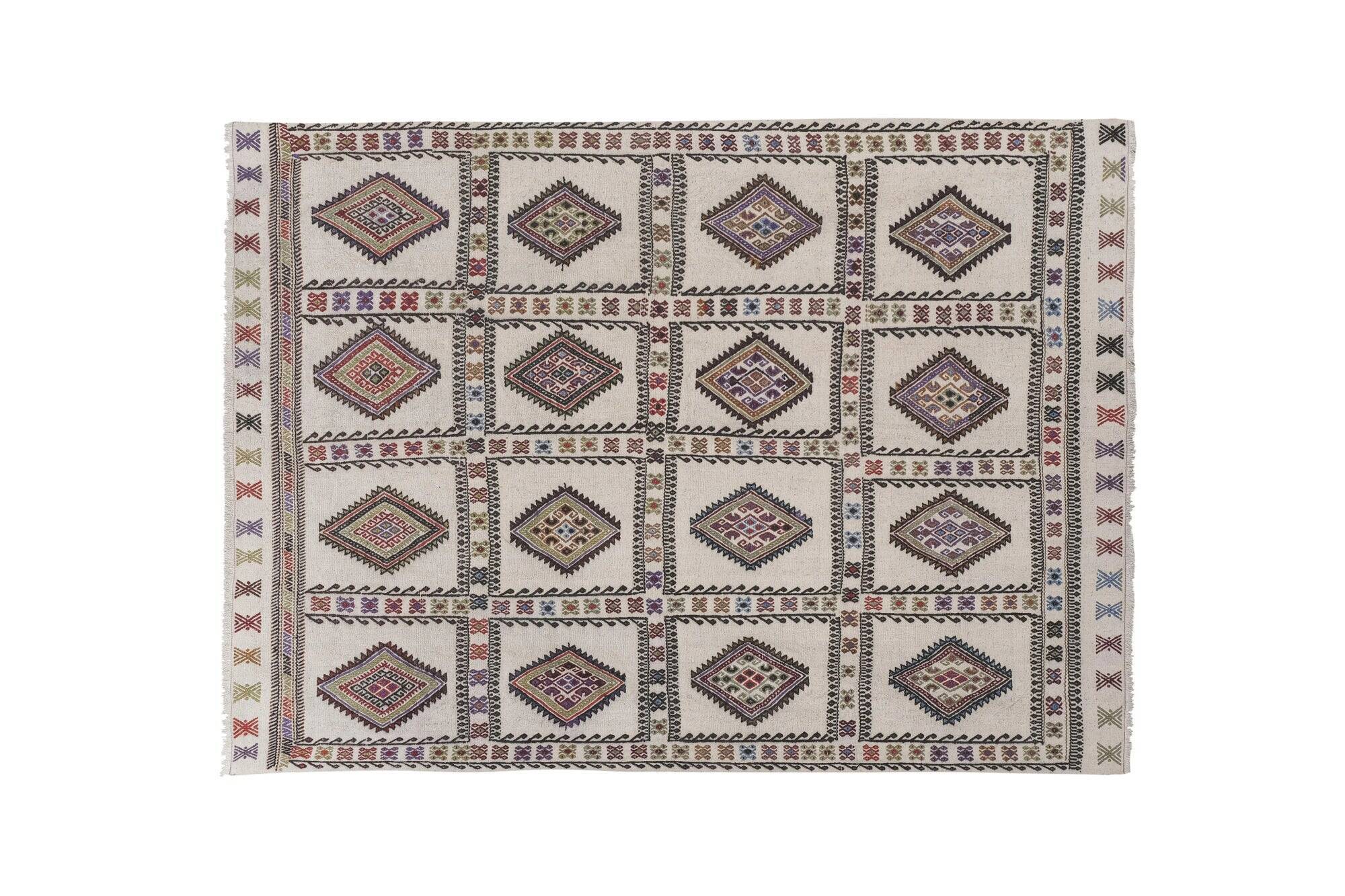 Vintage Turkish kilim, handwoven, 149x208 cm.
