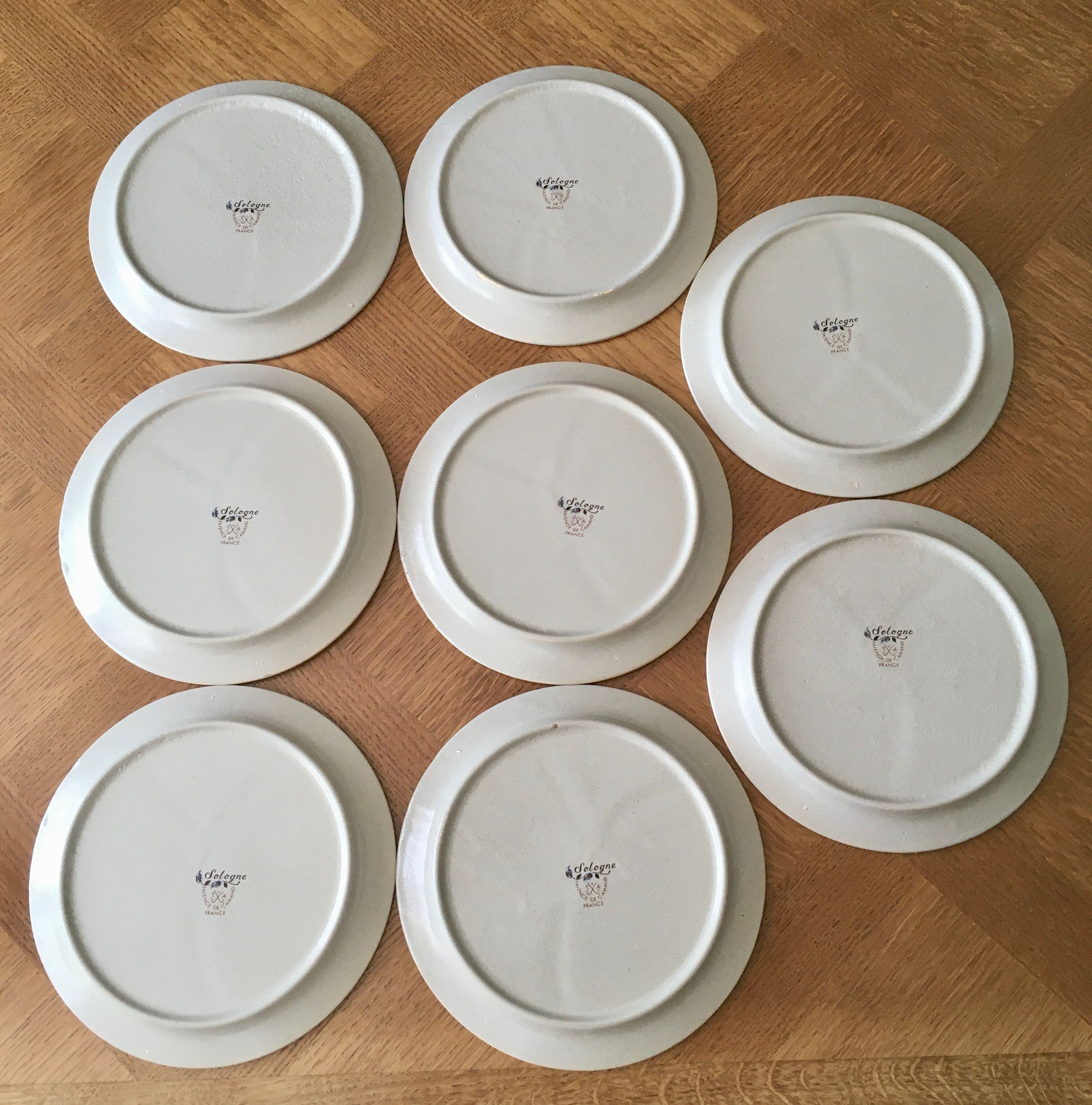 8 plates with earthenware compartments of St Amand model Sologne