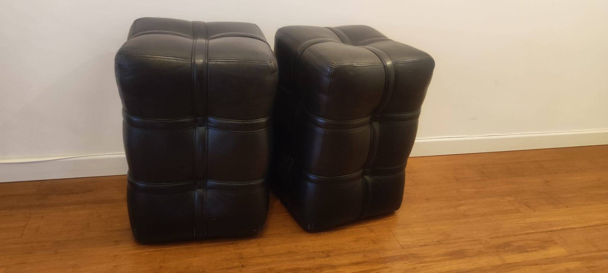 Pair of Calfskin Stools - Retro & Vintage