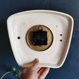 Vintage ceramic clock silent wall clock "Kieninger golden cream"