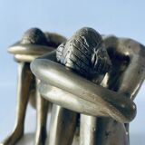 Couple carved in gilded bronze