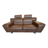 Roche Bobois Gold leather sofa 172 cm