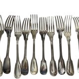 Important lot of 118 pieces of silver-plated metal cutlery by Ercuis, Christofle 20th century.