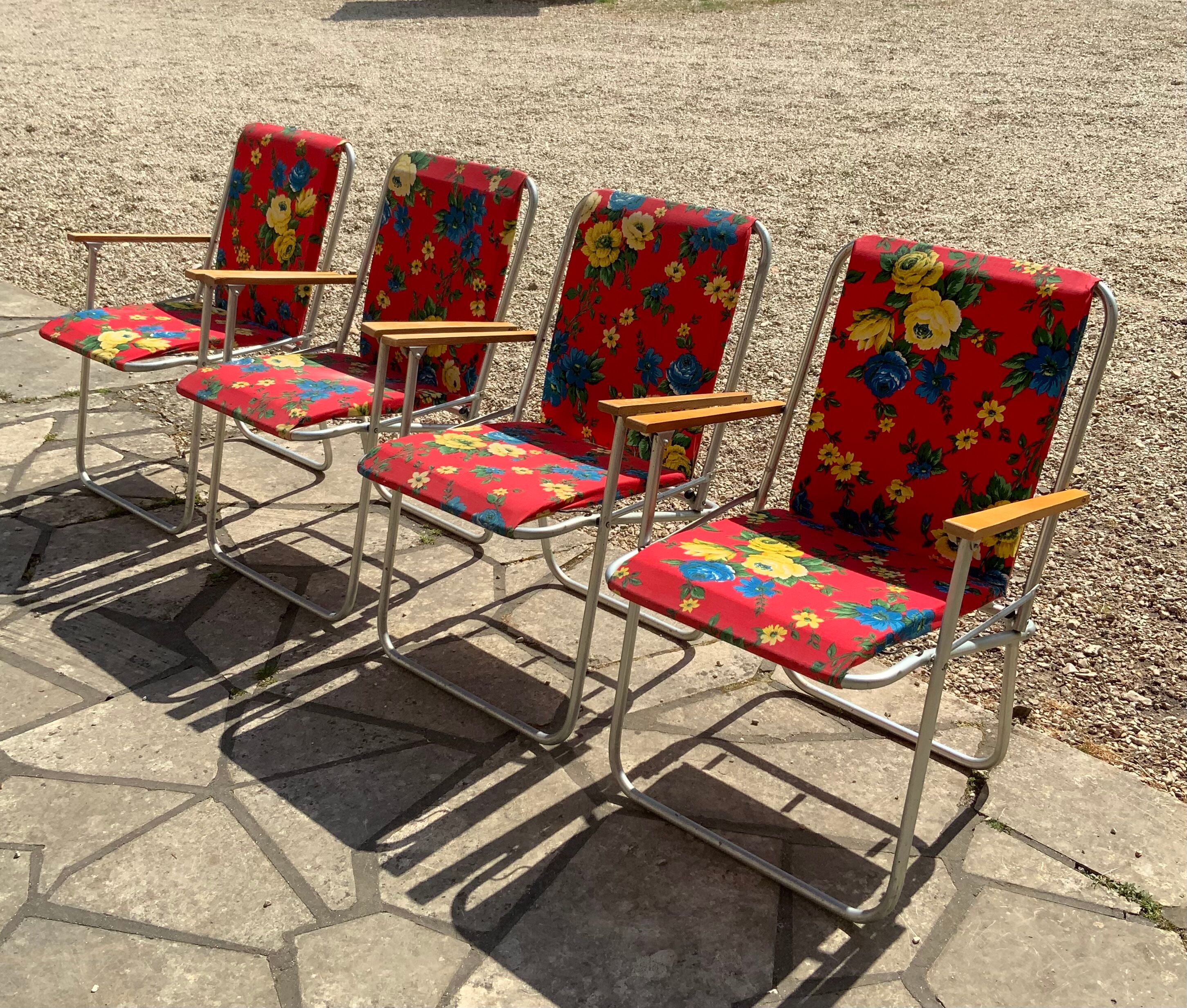 Fauteuils de jardin pliants vintage