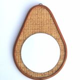 Vintage rattan mirror, 32,5x24 cm