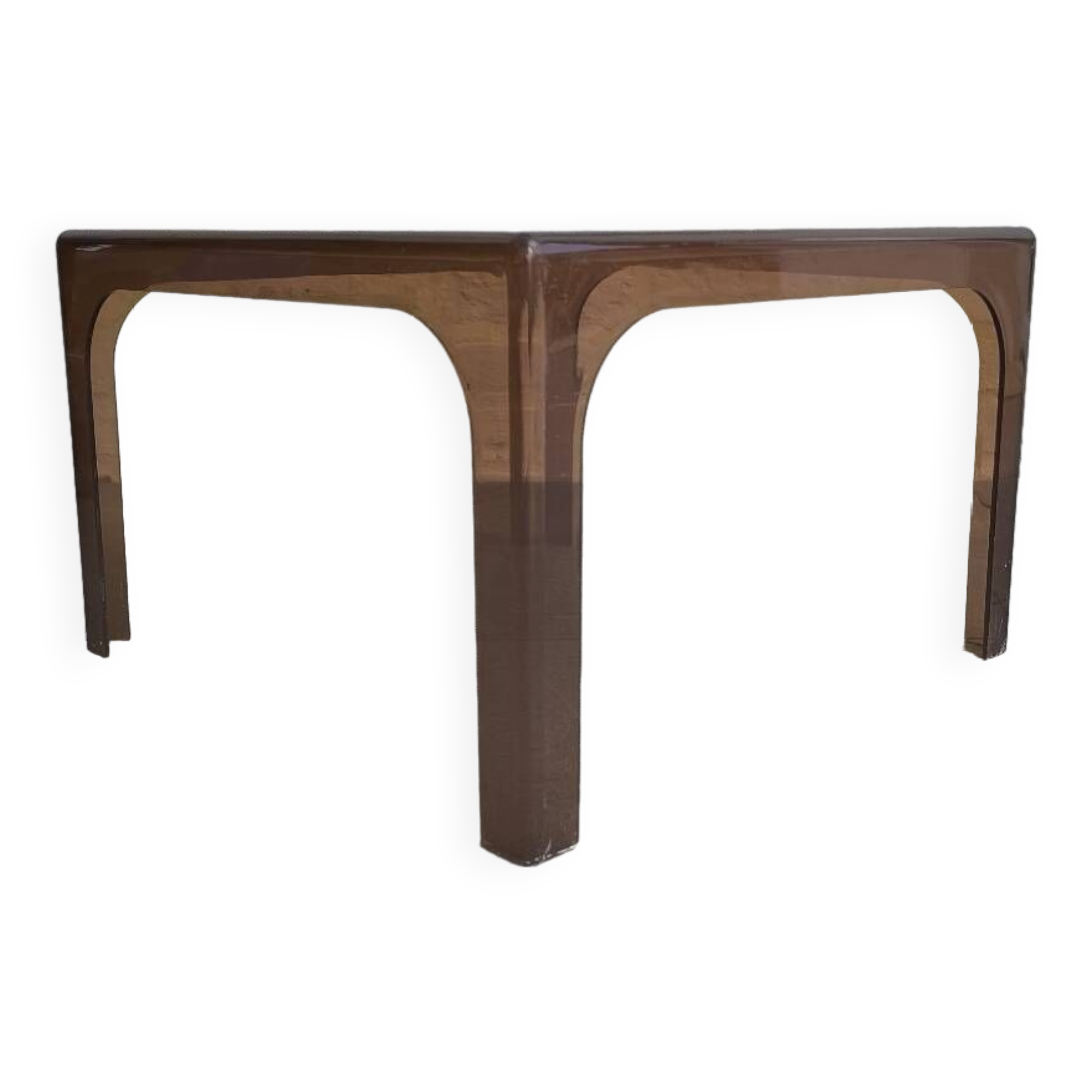 Smoked plexiglass side table