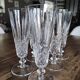 Lot de 6 flûtes à champagne vintage en verre moulé