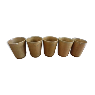 5 Digoin sandstone mugs