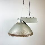 Industrial Factory Pendant Lamp with Frosted Glass Cover, 1970s
